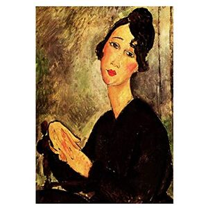 Wee Blue Coo Painting Amedeo Modigliani Portrait Dedie Old Master Wall Art Print Wee Blue Coo Painting Amedeo Modigliani Portrait Dedie Old Master Wall Art Print