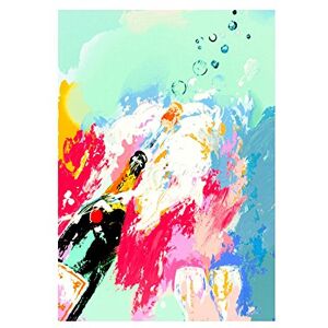 Wee Blue Coo Painting Champagne Bottle Plume Fizz Cork Pop Fizzy Wall Art Print Wee Blue Coo Painting Champagne Bottle Plume Fizz Cork Pop Fizzy Wall Art Print