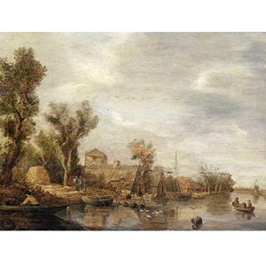 Artery8 Van Goyen View Of A River Landscape Painting Art Print Canvas Premium Wall Decor Poster Mural Artery8 Van Goyen View Of A River Landscape Painting Art Print Canvas Premium Wall Decor Poster Mural