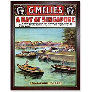 Wee Blue Coo Travel Tourism Melies Singapore Harbour Boat Vintage Advertising Art Print Framed Poster Wall Decor 12X16 Inch Wee Blue Coo Travel Tourism Melies Singapore Harbour Boat Vintage Advertising Art Print Framed Poster Wall Decor 12X16 Inch