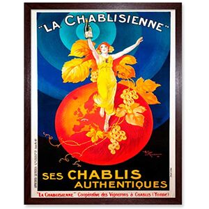 Wee Blue Coo Chablis Wine Vintage Art Print Framed Poster Wall Decor 12x16 inch Wee Blue Coo Chablis Wine Vintage Art Print Framed Poster Wall Decor 12x16 inch