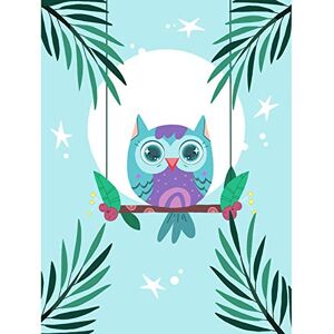 Wee Blue Coo Kawaii Owl Swing Large Wall Art Print Canvas Premium Poster Wee Blue Coo Kawaii Owl Swing Large Wall Art Print Canvas Premium Poster