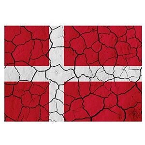 Wee Blue Coo Flag Cracked Concrete Denmark Danish Red White Wall Art Print Wee Blue Coo Flag Cracked Concrete Denmark Danish Red White Wall Art Print