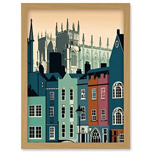 Artery8 York Minster and Shambles Street Cityscape Artwork Framed Wall Art Print A4 Artery8 York Minster and Shambles Street Cityscape Artwork Framed Wall Art Print A4