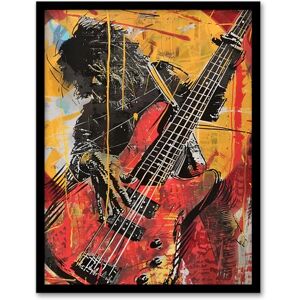 Artery8 Guitar Player Musician Gig Abstract Painting Living Room Artwork Framed Wall Art Print 18X24 Inch Artery8 Guitar Player Musician Gig Abstract Painting Living Room Artwork Framed Wall Art Print 18X24 Inch