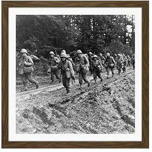 Fine Art Prints War WWII USA Japanese-American Regiment 1944 Photo Square Wooden Framed Wall Art Print Picture 16X16 Inch Fine Art Prints War WWII USA Japanese-American Regiment 1944 Photo Square Wooden Framed Wall Art Print Picture 16X16 Inch