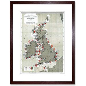 Wee Blue Coo Map Antique 1884 Price Lighthouses Lightships UK Framed Wall Art Print Wee Blue Coo Map Antique 1884 Price Lighthouses Lightships UK Framed Wall Art Print