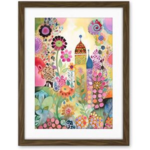 Artery8 Countryside Garden Flowers In Spring Folk Art Watercolour Painting Artwork Framed Wall Art Print 18X24 Inch Artery8 Countryside Garden Flowers In Spring Folk Art Watercolour Painting Artwork Framed Wall Art Print 18X24 Inch
