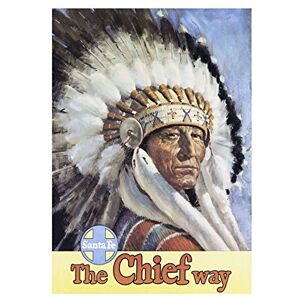 Wee Blue Coo Travel Ad Santa Fe New Mexico Native Chief Head Dress Wall Art Print Wee Blue Coo Travel Ad Santa Fe New Mexico Native Chief Head Dress Wall Art Print