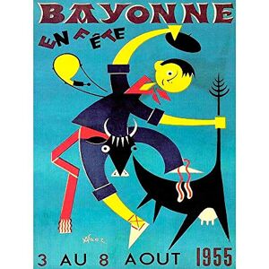 Wee Blue Coo Advert Exhibition Fair Fete Bayonne Cow Bull France Art Print Poster Wall Decor 12X16 Inch Wee Blue Coo Advert Exhibition Fair Fete Bayonne Cow Bull France Art Print Poster Wall Decor 12X16 Inch