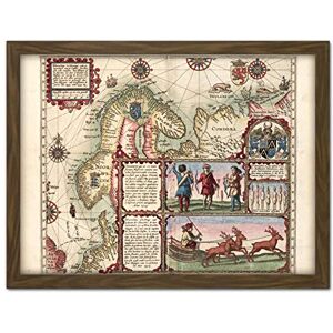 Fine Art Prints Map Linschoten 1601 North Europe Scandinavia Pictorial Artwork Framed Wall Art Print 18X24 Inch Fine Art Prints Map Linschoten 1601 North Europe Scandinavia Pictorial Artwork Framed Wall Art Print 18X24 Inch
