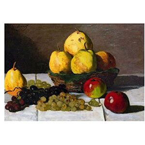 Wee Blue Coo Painting Monet Still Life Pears Grapes Wall Art Print Wee Blue Coo Painting Monet Still Life Pears Grapes Wall Art Print
