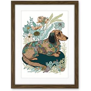 Artery8 Multicoloured Fur Dachshund Dog with Spring Flowers Modern Watercolour Illustration Artwork Framed Wall Art Print 18X24 Inch Artery8 Multicoloured Fur Dachshund Dog with Spring Flowers Modern Watercolour Illustration Artwork Framed Wall Art Print 18X24 Inch