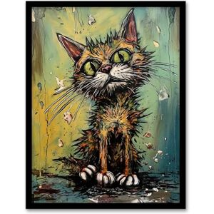 Artery8 Alley Cat Stray Scruffy Moggie Painting By Tom Jones Artwork Framed Wall Art Print 18X24 Inch Artery8 Alley Cat Stray Scruffy Moggie Painting By Tom Jones Artwork Framed Wall Art Print 18X24 Inch