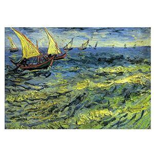 Wee Blue Coo Painting Van Gogh Fishing Boats Sea Wall Art Print Wee Blue Coo Painting Van Gogh Fishing Boats Sea Wall Art Print
