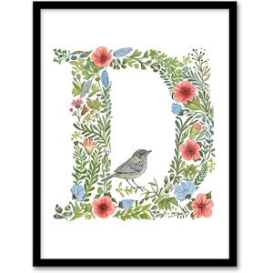 Artery8 Letter D in Flowers with Bird Garden Watercolour Floral Word Art For Her Birthday Mum Wife Woman Friend Artwork Framed Wall Art Print A4 Artery8 Letter D in Flowers with Bird Garden Watercolour Floral Word Art For Her Birthday Mum Wife Woman Friend Artwork Framed Wall Art Print A4