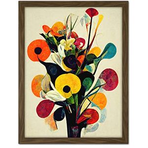 Doppelganger33 LTD Abstract Kandinsky Inspired Multicolour Flower Bouquet In Vase Artwork Framed Wall Art Print 18X24 Inch Doppelganger33 LTD Abstract Kandinsky Inspired Multicolour Flower Bouquet In Vase Artwork Framed Wall Art Print 18X24 Inch