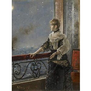 Artery8 Alfred Stevens Moonlight Au Clair De La Lune Painting Large Wall Art Poster Print Thick Paper 18X24 Inch Artery8 Alfred Stevens Moonlight Au Clair De La Lune Painting Large Wall Art Poster Print Thick Paper 18X24 Inch