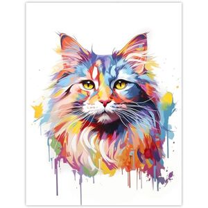 Artery8 Siberian Cat Lover Gift Pet Portrait Pastel Colour Rainbow Artwork Painting Large Wall Art Poster Print Thick Paper 18X24 Inch Artery8 Siberian Cat Lover Gift Pet Portrait Pastel Colour Rainbow Artwork Painting Large Wall Art Poster Print Thick Paper 18X24 Inch
