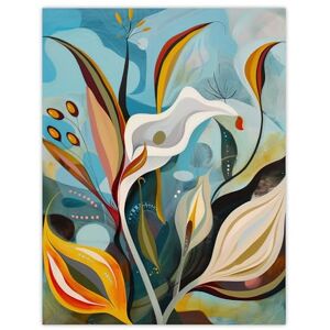 Artery8 Abstract Lily Flowers in Bloom Colourful Spring Living Room Extra Large XL Wall Art Poster Print Artery8 Abstract Lily Flowers in Bloom Colourful Spring Living Room Extra Large XL Wall Art Poster Print