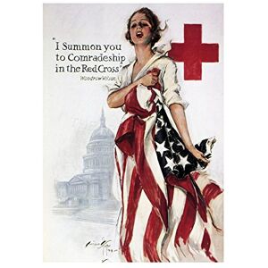 Wee Blue Coo Ad Charity Red Cross Stars Stripes Wilson USA Wall Art Print Wee Blue Coo Ad Charity Red Cross Stars Stripes Wilson USA Wall Art Print