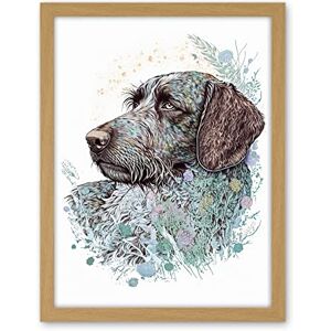 Artery8 German Wirehead Pointer Dog Nature Spirit Animal Modern Multicoloured Illustration Artwork Framed Wall Art Print 18X24 Inch Artery8 German Wirehead Pointer Dog Nature Spirit Animal Modern Multicoloured Illustration Artwork Framed Wall Art Print 18X24 Inch