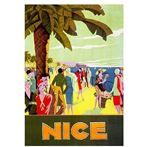 Wee Blue Coo Travel Nice France Riviera Beach Sea Palm Tree People Wall Art Print Wee Blue Coo Travel Nice France Riviera Beach Sea Palm Tree People Wall Art Print