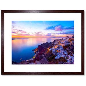 Wee Blue Coo Photo Landscape Seascape Santorini Greece Sunset Picture Framed Wall Art Print Wee Blue Coo Photo Landscape Seascape Santorini Greece Sunset Picture Framed Wall Art Print