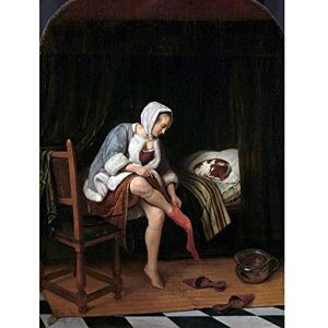 Artery8 Steen Woman At Her Toilet Bathing Cat Painting Art Print Canvas Premium Wall Decor Poster Mural Artery8 Steen Woman At Her Toilet Bathing Cat Painting Art Print Canvas Premium Wall Decor Poster Mural