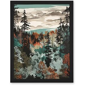 Artery8 Taiga Boreal Autumnal Colours Forest Landscape Artwork Framed Wall Art Print 18X24 Inch Artery8 Taiga Boreal Autumnal Colours Forest Landscape Artwork Framed Wall Art Print 18X24 Inch