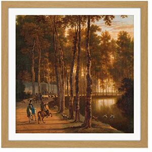 Artery8 Hackaert Avenue Birches Trees Landscape Painting Square Wooden Framed Wall Art Print Picture 16X16 Inch Artery8 Hackaert Avenue Birches Trees Landscape Painting Square Wooden Framed Wall Art Print Picture 16X16 Inch