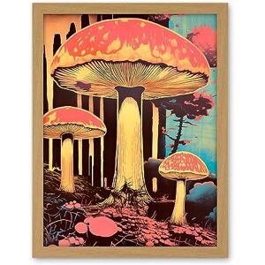 Artery8 Red Mushroom Fungi Pink Blue Bright Psychedelic Nature Kitchen Artwork Framed Wall Art Print 18X24 Inch Artery8 Red Mushroom Fungi Pink Blue Bright Psychedelic Nature Kitchen Artwork Framed Wall Art Print 18X24 Inch