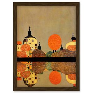 Wee Blue Coo Gustav Klimt Style Autumn Lakeside Town Church Reflection Artwork Framed Wall Art Print A4 Wee Blue Coo Gustav Klimt Style Autumn Lakeside Town Church Reflection Artwork Framed Wall Art Print A4