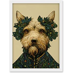 Doppelganger33 LTD Cute Fun Westie Dog Vintage William Morris Style Artwork Framed A3 Wall Art Print Doppelganger33 LTD Cute Fun Westie Dog Vintage William Morris Style Artwork Framed A3 Wall Art Print