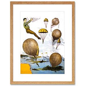 Wee Blue Coo Drawing Hot Air Balloon Flight Strange Framed Art Print Picture F12X766 Wee Blue Coo Drawing Hot Air Balloon Flight Strange Framed Art Print Picture F12X766