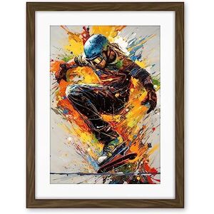 Artery8 Snowboarder Vibrant Splat Art Action Shot Portrait Artwork Framed Wall Art Print 18X24 Inch Artery8 Snowboarder Vibrant Splat Art Action Shot Portrait Artwork Framed Wall Art Print 18X24 Inch