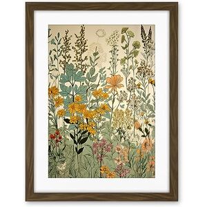 Artery8 Wildflower Vintage Botanical Painting Pastel Yellow Green Teal Pink Spring Field Artwork Framed Wall Art Print 18X24 Inch Artery8 Wildflower Vintage Botanical Painting Pastel Yellow Green Teal Pink Spring Field Artwork Framed Wall Art Print 18X24 Inch