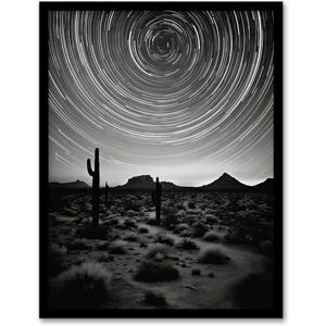 Artery8 The Milky Way Time Lapse Star Trails Stars Tracing Their Journey Across Black White Cactus Artwork Framed Wall Art Print A4 Artery8 The Milky Way Time Lapse Star Trails Stars Tracing Their Journey Across Black White Cactus Artwork Framed Wall Art Print A4