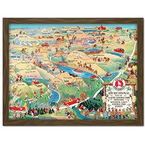 Artery8 Map Scheuerle 1925 Glacier National Park Montana USA Artwork Framed Wall Art Print 18X24 Inch Artery8 Map Scheuerle 1925 Glacier National Park Montana USA Artwork Framed Wall Art Print 18X24 Inch