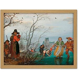 Artery8 Van De Venne Winter Amusement On Ice Painting Artwork Framed Wall Art Print 18X24 Inch Artery8 Van De Venne Winter Amusement On Ice Painting Artwork Framed Wall Art Print 18X24 Inch