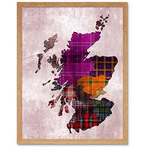 Wee Blue Coo Scotland Map Tartan Regions Art Print Framed Poster Wall Decor 12x16 inch Wee Blue Coo Scotland Map Tartan Regions Art Print Framed Poster Wall Decor 12x16 inch
