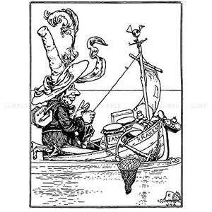 Wee Blue Coo Uncle Lubin Boat Sail Sea Heath Robinson Wall Art Print Wee Blue Coo Uncle Lubin Boat Sail Sea Heath Robinson Wall Art Print