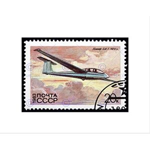 Wee Blue Coo POSTAGE STAMP USSR GLIDER AIRCRAFT FLIGHT SOVIET UNION FRAMED PRINT B12X13151 Wee Blue Coo POSTAGE STAMP USSR GLIDER AIRCRAFT FLIGHT SOVIET UNION FRAMED PRINT B12X13151