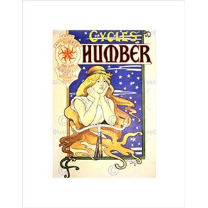 Wee Blue Coo Advert Transport Humber Cycles Nouveau France Wall Art Print Wee Blue Coo Advert Transport Humber Cycles Nouveau France Wall Art Print