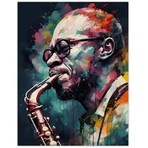 Artery8 Saxophone Player Playing Music Acrylic Painting Blue Pink Yellow Jazz Musician Portrait Unframed Wall Art Print Poster Home Decor Premium Artery8 Saxophone Player Playing Music Acrylic Painting Blue Pink Yellow Jazz Musician Portrait Unframed Wall Art Print Poster Home Decor Premium