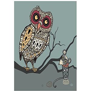 Wee Blue Coo Painting Digital Birds Owl Mouse Mosaic Design Branch Wall Art Print Wee Blue Coo Painting Digital Birds Owl Mouse Mosaic Design Branch Wall Art Print