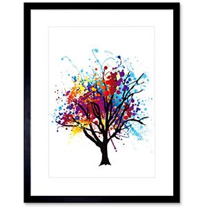 Wee Blue Coo Paint Splat Abstract Tree Rainbow Photo Framed Wall Art Print Wee Blue Coo Paint Splat Abstract Tree Rainbow Photo Framed Wall Art Print