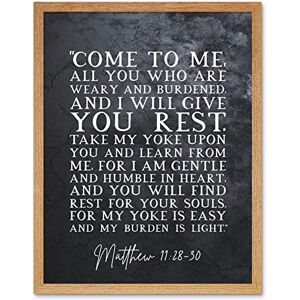 Artery8 Matthew 11:28-30 Come to Me All You Who Are Weary I will Give You Rest Christian Bible Verse Quote Scripture Typography Art Print Framed Poster Wall Decor 12x16 inch Artery8 Matthew 11:28-30 Come to Me All You Who Are Weary I will Give You Rest Christian Bible Verse Quote Scripture Typography Art Print Framed Poster Wall Decor 12x16 inch