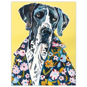 Artery8 Dog Lover Great Dane in Floral Hawaiian Shirt Living Room Extra Large XL Wall Art Poster Print Artery8 Dog Lover Great Dane in Floral Hawaiian Shirt Living Room Extra Large XL Wall Art Poster Print