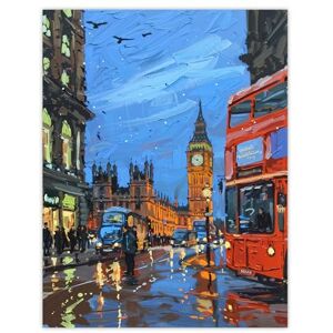 Artery8 Big Ben London on a Rainy Day Painting Iconic Living Room Extra Large XL Wall Art Poster Print Artery8 Big Ben London on a Rainy Day Painting Iconic Living Room Extra Large XL Wall Art Poster Print